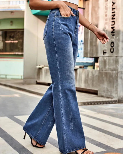 High Rise Bootcut Jeans with Pockets - ShopEasier