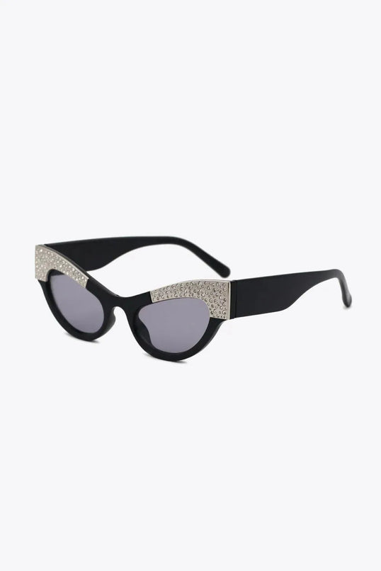 Glamurosas gafas de sol con forma de ojo de gato, protección UV400 y detalles de diamantes de imitación