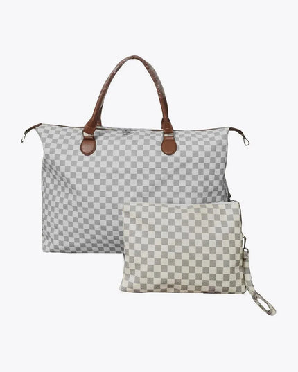 Checkered Two-Piece Bag Set