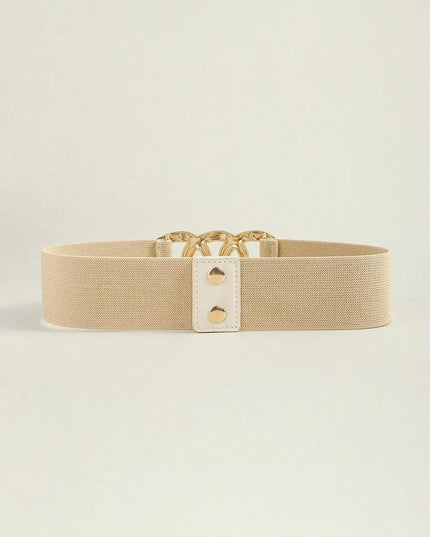 Zinc Alloy Buckle Elastic Wide Belt - ShopEasier