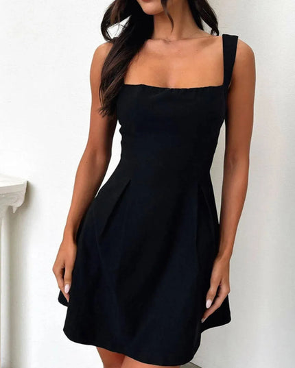 Devine Bow Back Square Neck Mini Dress