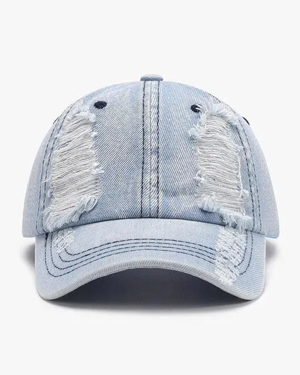 Distressed Cotton Baseball Cap - ShopEasier