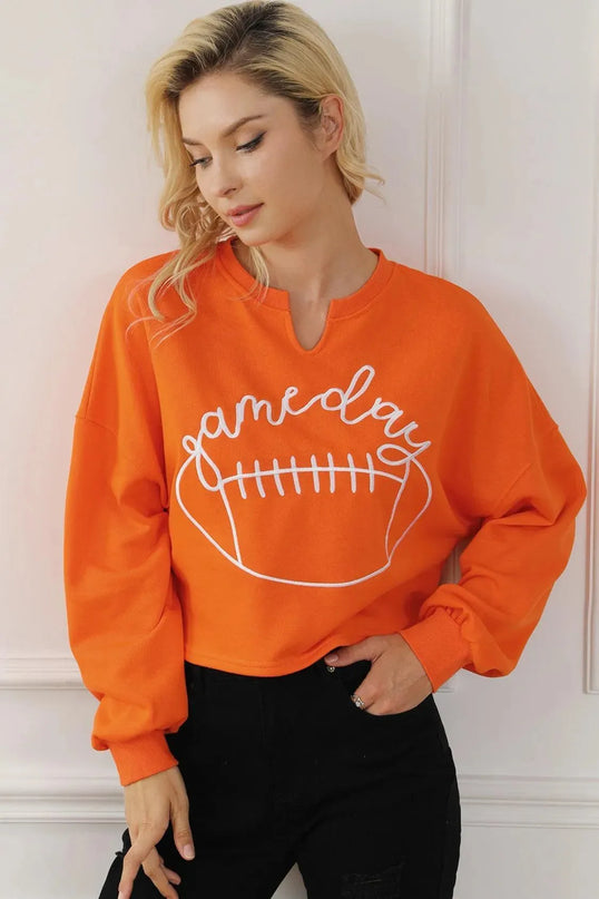 Sudadera con muescas y gráfico de fútbol Touchdown Ready