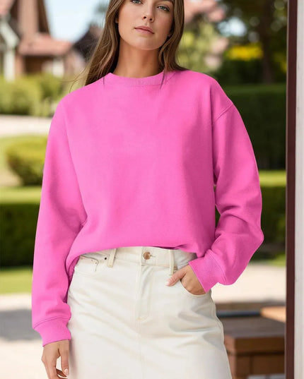 Classic Opaque Long Sleeve Crew Neck Sweatshirt