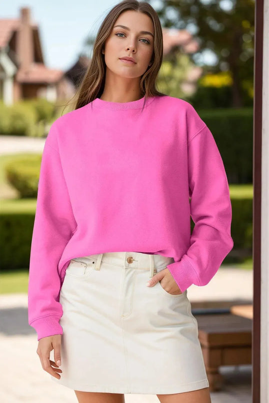 Classic Opaque Long Sleeve Crew Neck Sweatshirt