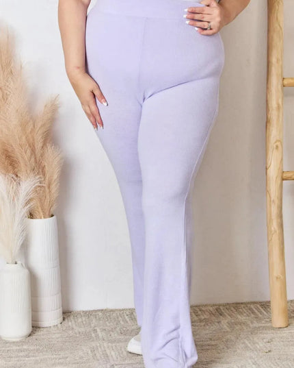 Ultra Soft High Waist Flare Knit Pants for Effortless Style