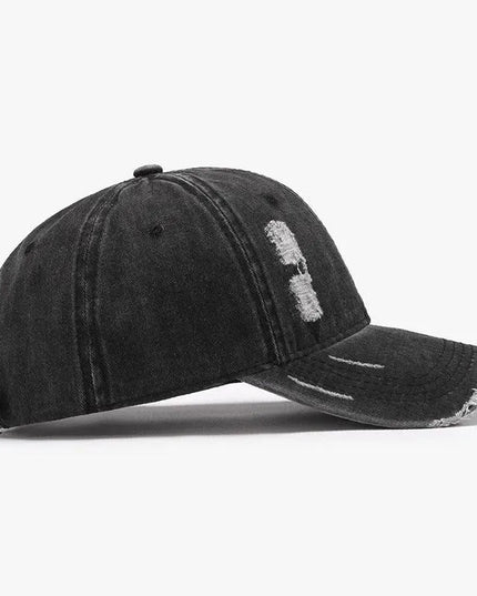 Distressed Adjustable Cotton Baseball Cap - ShopEasier