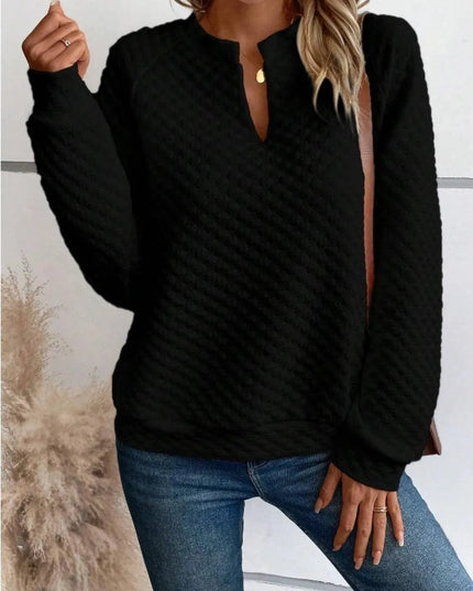 Notched Sleeve Basic Sweatshirt