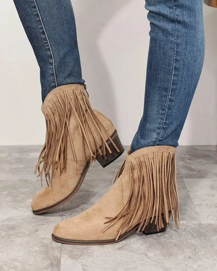 Legend Women's Fringe Cowboy Western Ankle Boots - ShopEasier