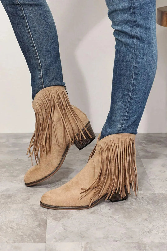 Legend Women's Fringe Cowboy Western Ankle Boots - ShopEasier