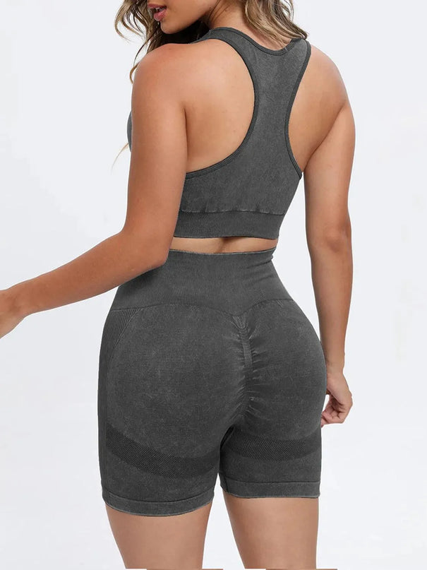 Scoop Neck Wide Strap Top and Shorts Active Set - ShopEasier