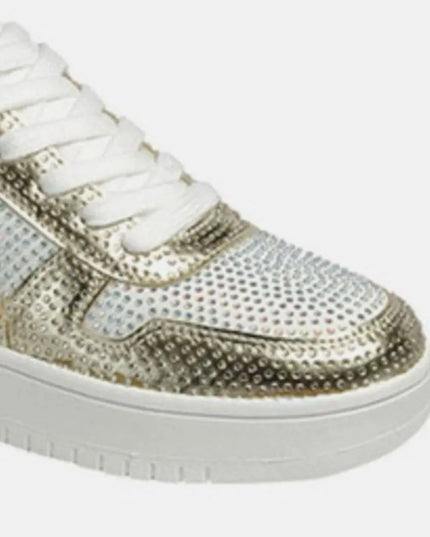 Forever Link Rhinestone Platform Flat Sneakers - ShopEasier