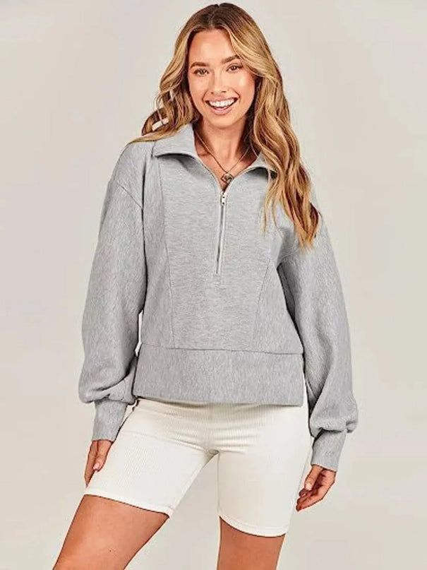 Collared Half Zip Sweatshirt for Comfort and Style