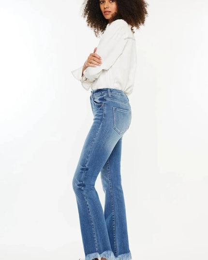 Kancan High Rise Frayed Hem Jeans - ShopEasier