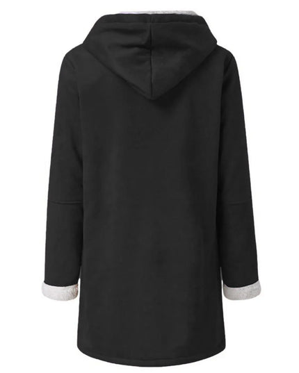 Hooded Toggle Jacket with Pockets and Long Sleeves