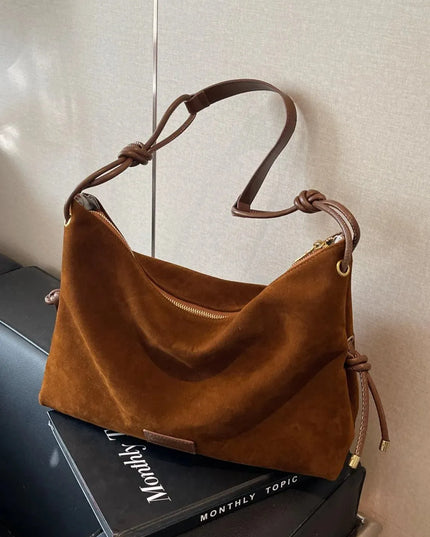 Suede Large Shoulder Bag