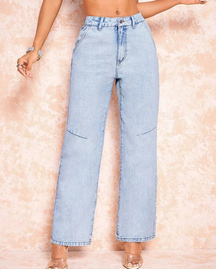 Straight Leg Jeans with Pockets - ShopEasier