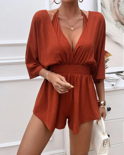 Devine Smocked Tie Back Romper