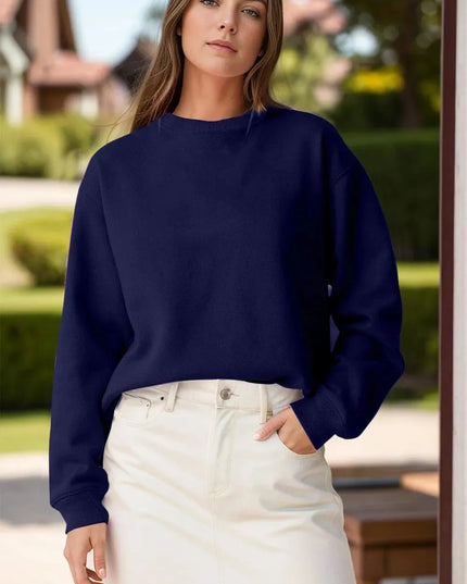 Classic Opaque Long Sleeve Crew Neck Sweatshirt