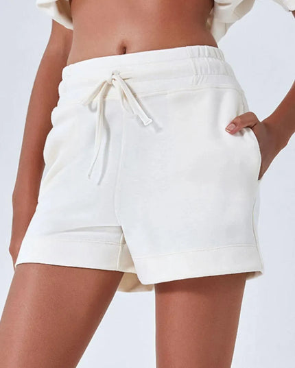 Casual Opaque Drawstring Shorts with Convenient Pockets