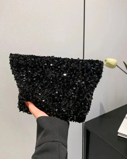 Sparkling Sequin Zippered Clutch Bag