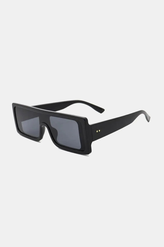 Gafas de sol rectangulares de policarbonato con protección UV400 y estuche