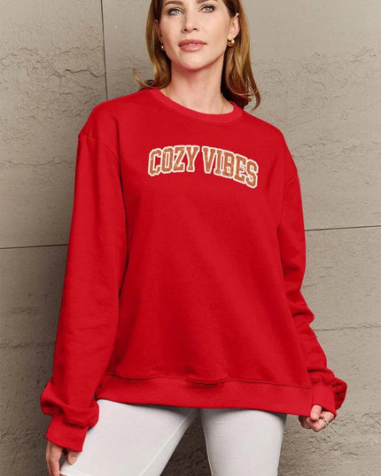 Cozy Vibes Graphic Sweatshirt - Simply Love Collection