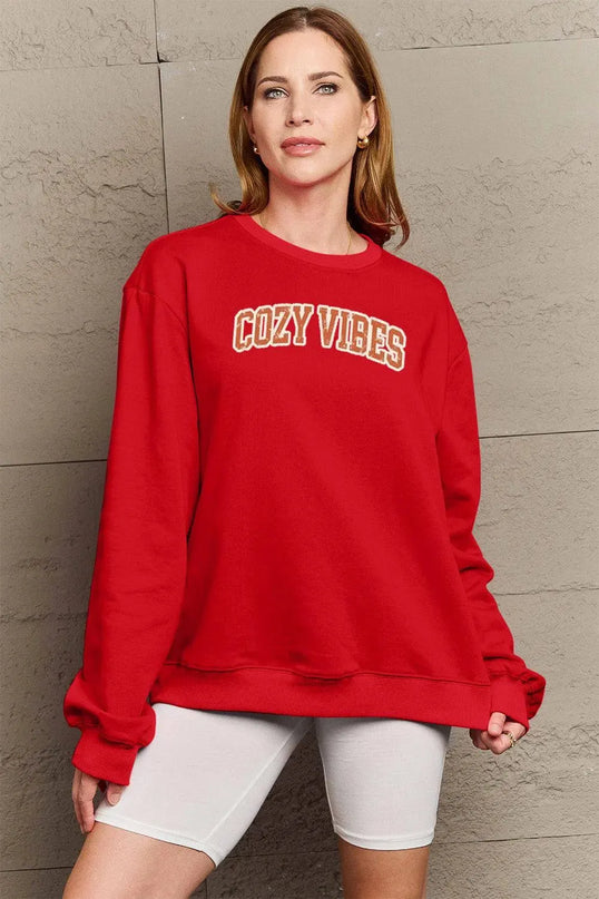 Cozy Vibes Graphic Sweatshirt - Simply Love Collection