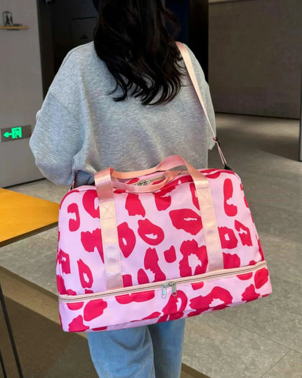 Bolsa de viaje de tela Oxford con estampado de leopardo