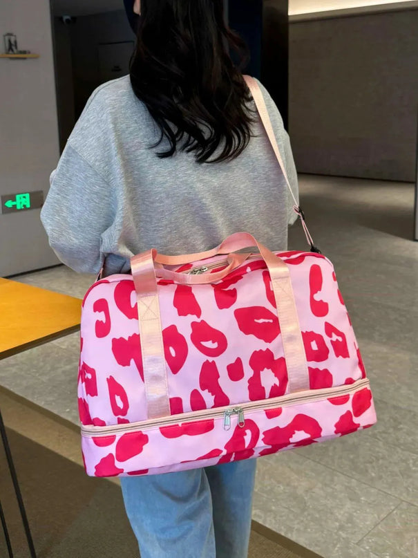 Bolsa de viaje de tela Oxford con estampado de leopardo