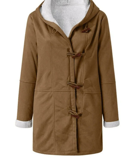 Hooded Toggle Jacket with Pockets and Long Sleeves