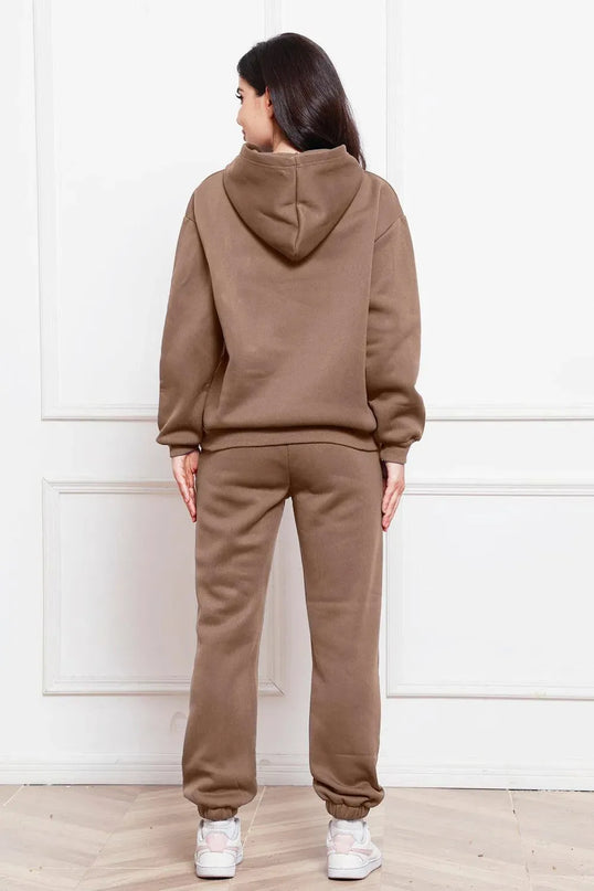 Casual Drop Shoulder Hoodie and Jogger Set