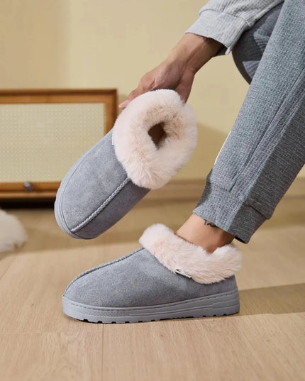 Cozy Faux Fur Platform Slippers with Round Toe