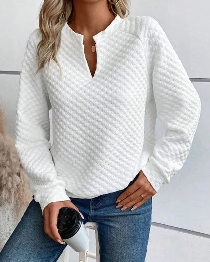 Notched Sleeve Basic Sweatshirt