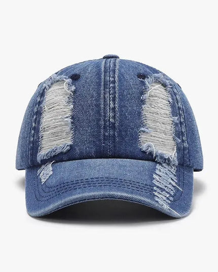 Distressed Cotton Baseball Cap - ShopEasier