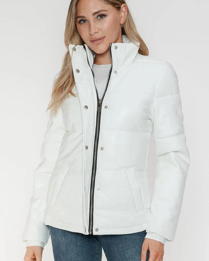 YMI Pocketed Zip Up Turtleneck Puffer Jacket - ShopEasier