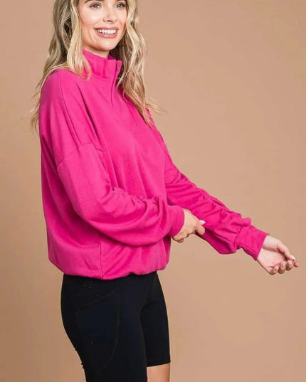 Versatile Comfort Half Zip Long Sleeve Sweatshirt