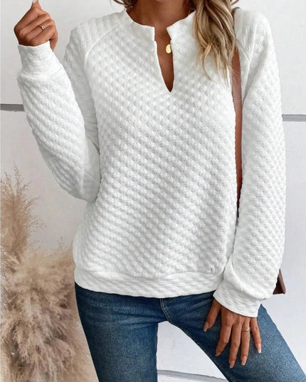 Notched Sleeve Basic Sweatshirt