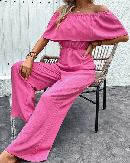 Perfee Off-Shoulder Wide Leg Jumpsuit - ShopEasier