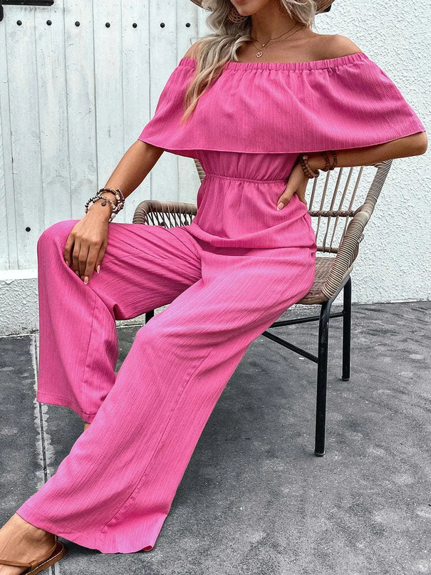 Perfee Off-Shoulder Wide Leg Jumpsuit - ShopEasier