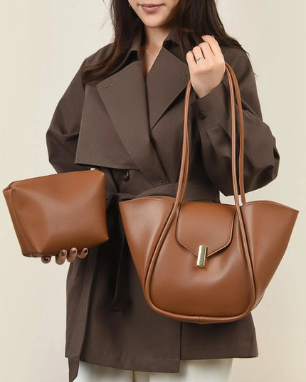 PU Leather Shoulder Bag with Pouch