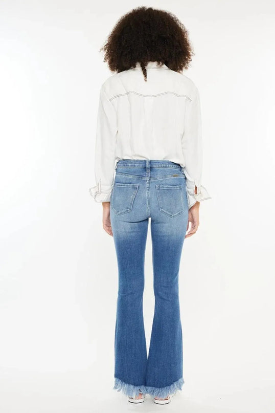 Kancan High Rise Frayed Hem Jeans - ShopEasier