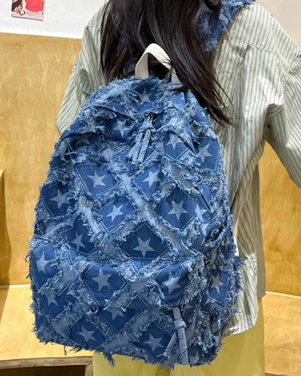 Star Denim Backpack Bag