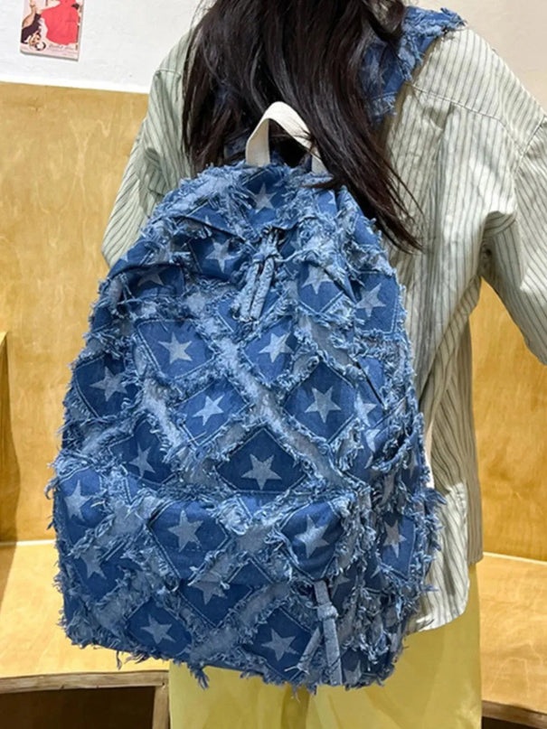 Mochila vaquera con diseño de estrellas