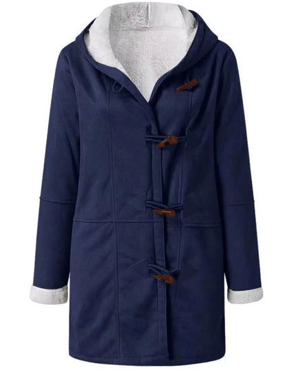 Hooded Toggle Jacket with Pockets and Long Sleeves