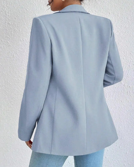 Shawl Collar Long Sleeve Blazer - ShopEasier