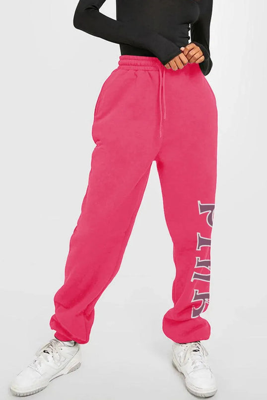 Chic Pink Graphic Sweatpants for Everyday Comfort