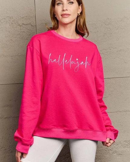 Simply Love Full Size Letter Graphic Long Sleeve Sweatshirt - ShopEasier