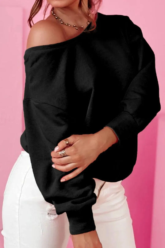 Bow Tie Detail Long Sleeve Pullover Sweatshirt