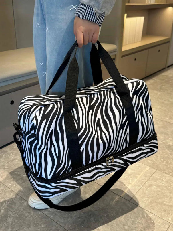 Bolsa de viaje de tela Oxford con estampado de leopardo